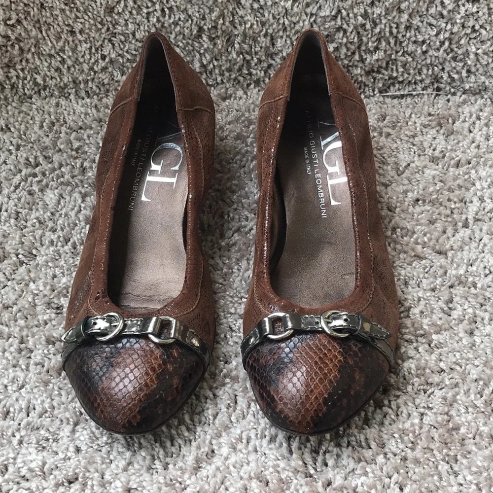 Attilio Giusti Leombruni Cap toe wedges size 38 EU 8 US